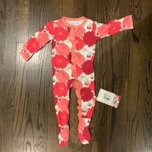 Kickee Pants, Natural Dahlias, class ruffle footie with snaps, 6-9 mos, NWT